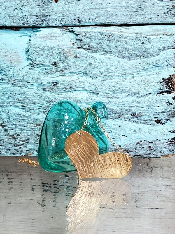 heart necklace and heart ornament